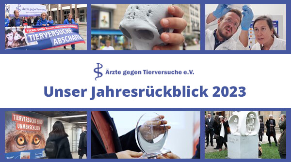 Ärzte gegen Tierversuche e.V. - Rückblick auf das Jahr 2023 (weiter zu YouTube.com)